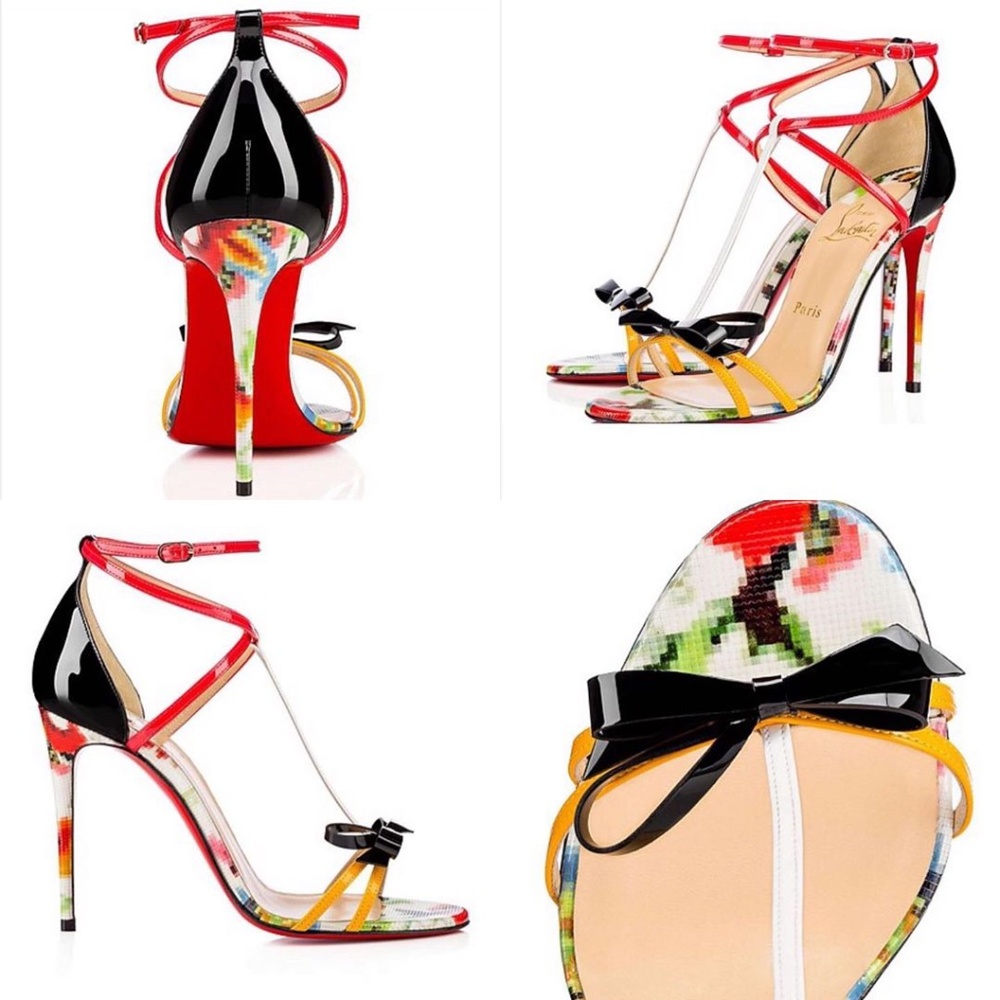 💘💘Christian Louboutin Blakissima 100Patent/Mosaique/Multicolor
